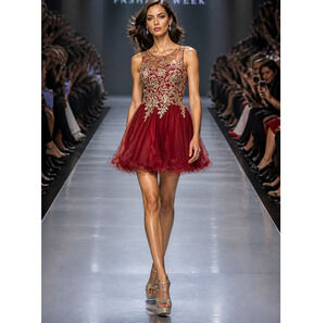 Fiesta Fashion Prom Cocktail Party Mini Dress Size XL Maroon NWT $165